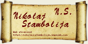 Nikolaj Stambolija vizit kartica